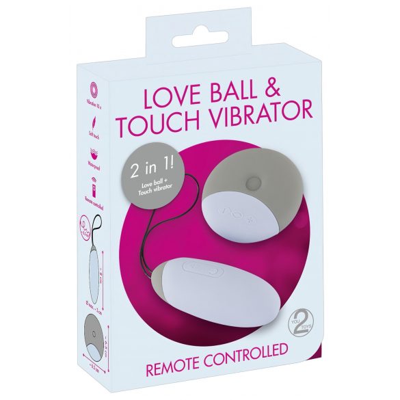 You2Toys - Palla dell'Amore - Uovo Vibrante 2in1, Ricaricabile (Grigio)