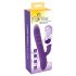 Perla Sorridente - Vibratore ricaricabile con perle rotanti, stimolatore clitorideo e funzione spinta (viola) 