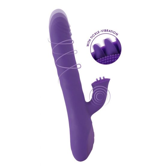 Perla Sorridente - Vibratore ricaricabile con perle rotanti, stimolatore clitorideo e funzione spinta (viola)