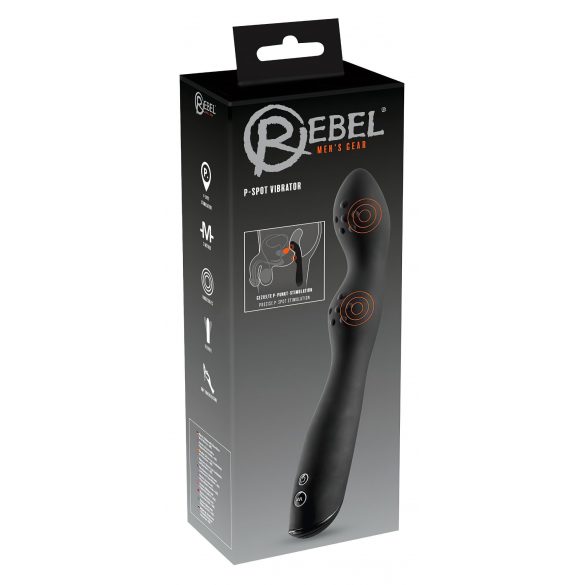 Vibratore Prostatico Nero Rebel P-Spot con Doppio Motore 