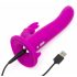 Vibratore Strap-On Happyrabbit - con stimolatore clitorideo a forma di coniglio (viola) 