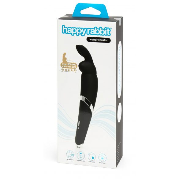 Bastone Vibrante Happyrabbit - massaggiatore ricaricabile (nero) 