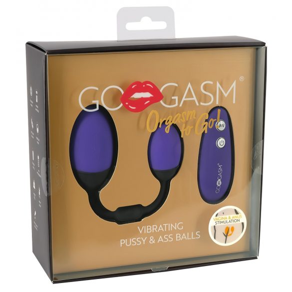 GoGasm Pussy & Ass - duo di ovetti vibranti (viola-nero)