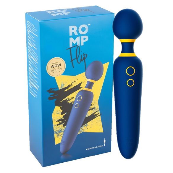 ROMP Flip Wand - Massaggiatore Vibrante Ricaricabile Impermeabile (Blu) 