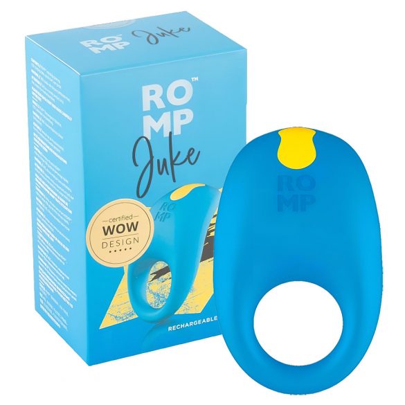 Anello vibrante per pene impermeabile e ricaricabile ROMP Juke (blu) 