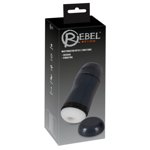 Ribelle - Masturbatore vibrante e aspirante 2 in 1 (nero) 