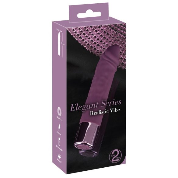 Vibratore Elegante e Realistico Ricaricabile Impermeabile - You2Toys (Viola) 