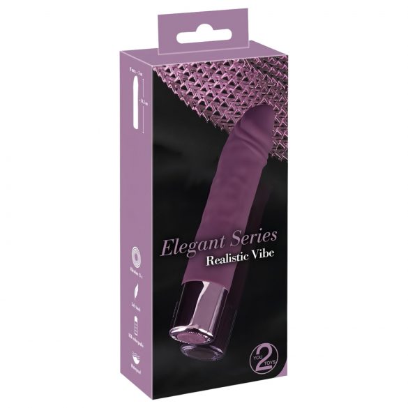 Vibratore Elegante e Realistico Ricaricabile Impermeabile - You2Toys (Viola) 