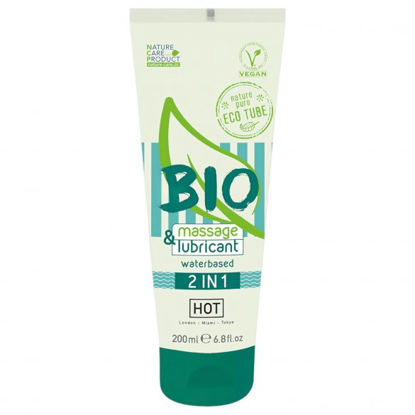 Gel lubrificante e da massaggio biologico HOT 2IN1 a base acquosa (200ml) 