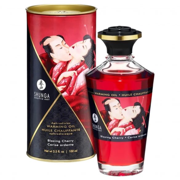 Olio da massaggio Shunga riscaldante al profumo di ciliegia (100ml) 