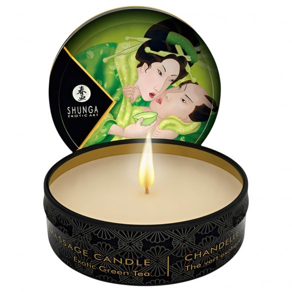 Candela da massaggio Shunga al profumo di tè verde (30ml) 