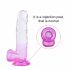 Dildo realistico autoadesivo con testicoli - 22cm (trasparente-viola) 