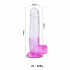 Dildo realistico autoadesivo con testicoli - 22cm (trasparente-viola) 