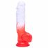 Dildo realistico con ventosa e testicoli - 21cm (trasparente-rosso) 