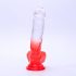 Dildo realistico con ventosa e testicoli - 21cm (trasparente-rosso) 