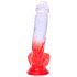 Dildo realistico con ventosa e testicoli - 21cm (trasparente-rosso) 