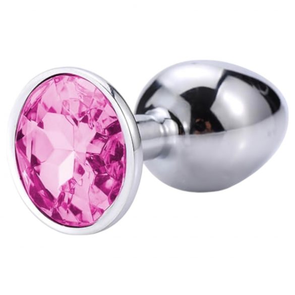 Sunfo - plug anale in metallo con gemma (argento-rosa)