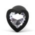 Sunfo - plug anale in silicone con gioiello a cuore (nero-bianco)