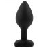 Sunfo - plug anale in silicone con gioiello a cuore (nero-bianco)