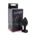 Sunfo - plug anale in silicone con gioiello a cuore (nero-bianco)