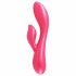 Vibratore Flessibile e Impermeabile con Stimolatore Clitorideo "Jessica Smart" (Rosa Metallizzato) 