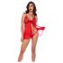 Mapalé - babydoll in pizzo e tanga (rosso)