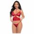 Mapalé - Set di lingerie a tre pezzi (rosso) 