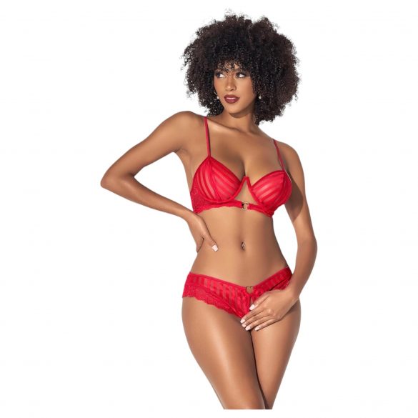 Mapalé - Set Reggiseno e Perizoma Aperti (Rosso) 