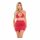 Set Abbigliamento Femminile Rosso Vivace con Lustrini - Minigonna e Top Corto
