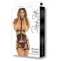 Imbracatura decorativa e perizoma nero Rene Rofe con frange - Taglia S-L 