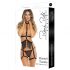 Imbracatura decorativa e perizoma nero Rene Rofe con frange - Taglia S-L 