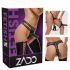 ZADO - Slip in pelle con 2 dildo interni ed esterni (nero) - L/XL