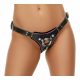 Slip in pelle ZADO con supporto per dildo a ventosa (nero) - Taglia S-L 