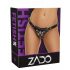 Slip in pelle ZADO con supporto per dildo a ventosa (nero) - Taglia S-L 