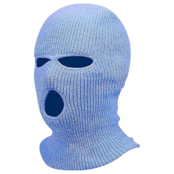 Balaclava - passamontagna lavorato a maglia con 3 aperture (blu)