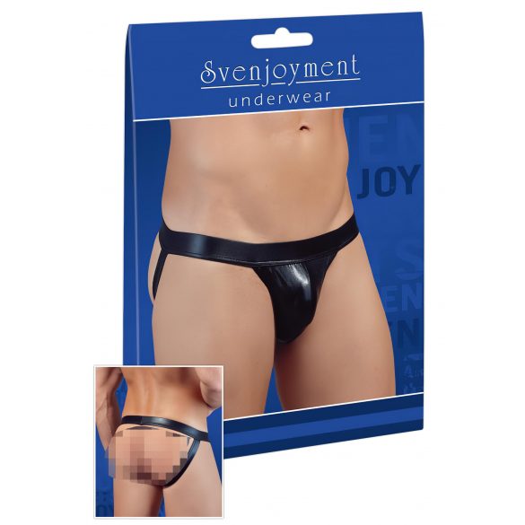 Slip Minimo Luccicante con Effetto Bagnato (Nero)  - L