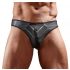 Tanga maschile sexy con accento trasparente (nero)  - XL