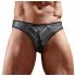 Tanga maschile sexy con accento trasparente (nero)  - XL