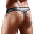 Tanga maschile sexy con accento trasparente (nero)  - XL