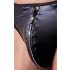 Tanga maschile sexy con cerniera decorata con strass (nero) 