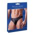 Tanga maschile sexy con cerniera decorata con strass (nero)  - M