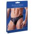 Tanga maschile sexy con cerniera decorata con strass (nero)  - 2XL