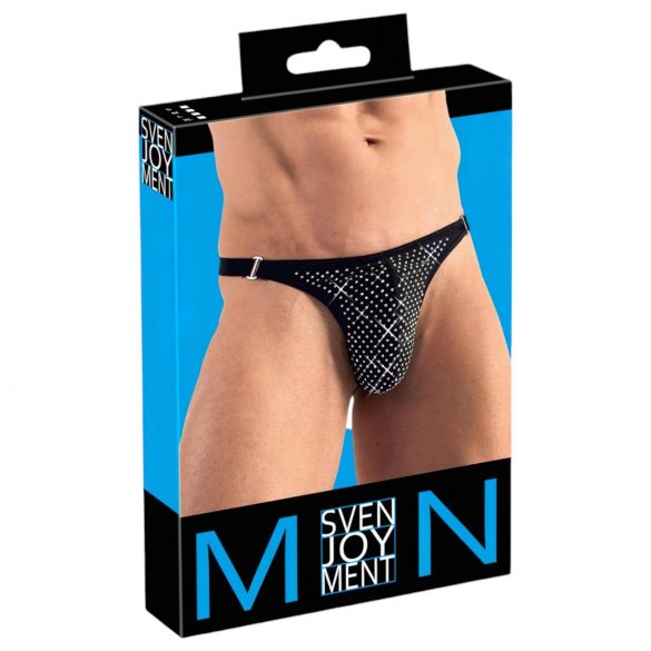 Tanga maschile ornato di strass Svenjoyment (nero) 