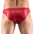 Slip da uomo lucido con lacci frontali nero (rosso) Svenjoyment 