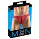 Slip da uomo lucido con lacci frontali nero (rosso) Svenjoyment  - M