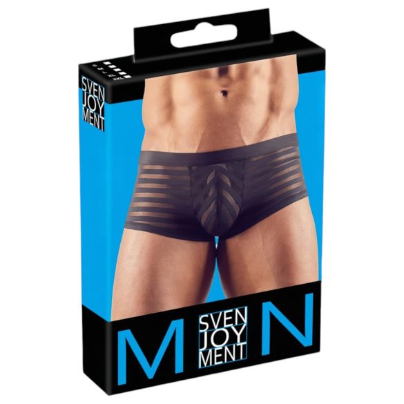 Boxer Maschile Sexy Trasparente a Righe (Nero)  - L