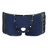 Boxer Uomo NEK in Retina e Ecopelle Nero con Lacci (Blu) 