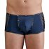 Boxer Uomo NEK in Retina e Ecopelle Nero con Lacci (Blu)  - M