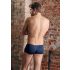 Boxer Uomo NEK in Retina e Ecopelle Nero con Lacci (Blu)  - M