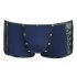 Boxer Uomo NEK in Retina e Ecopelle Nero con Lacci (Blu)  - M